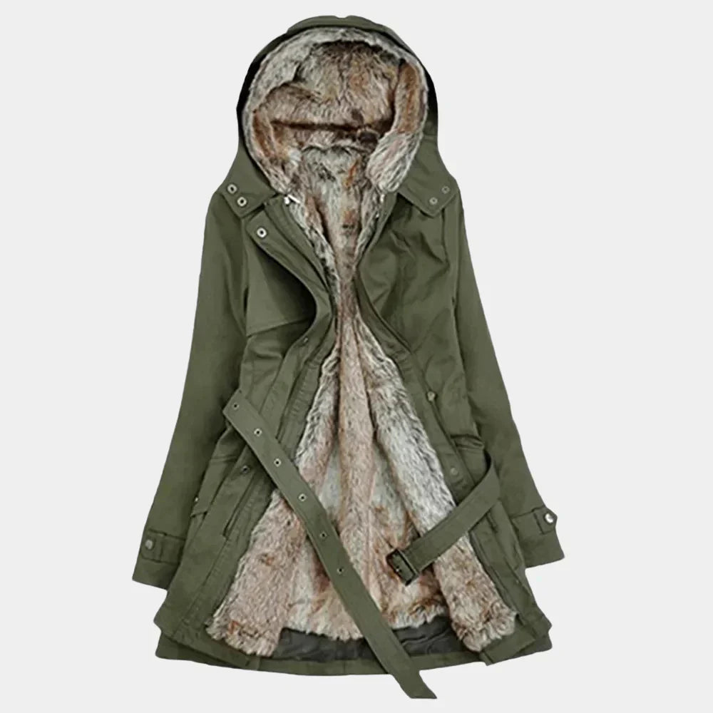 Bälte med huva Parka för kvinnor