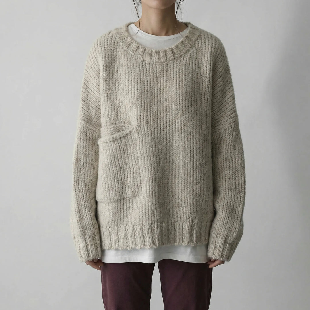 Ivorra - Oversized Round Neck Knit Sweater
