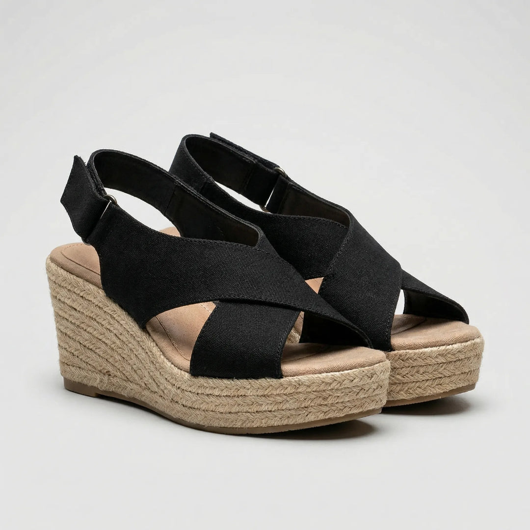 Jutriva - Open-Toe Wedge Espadrille Sandal