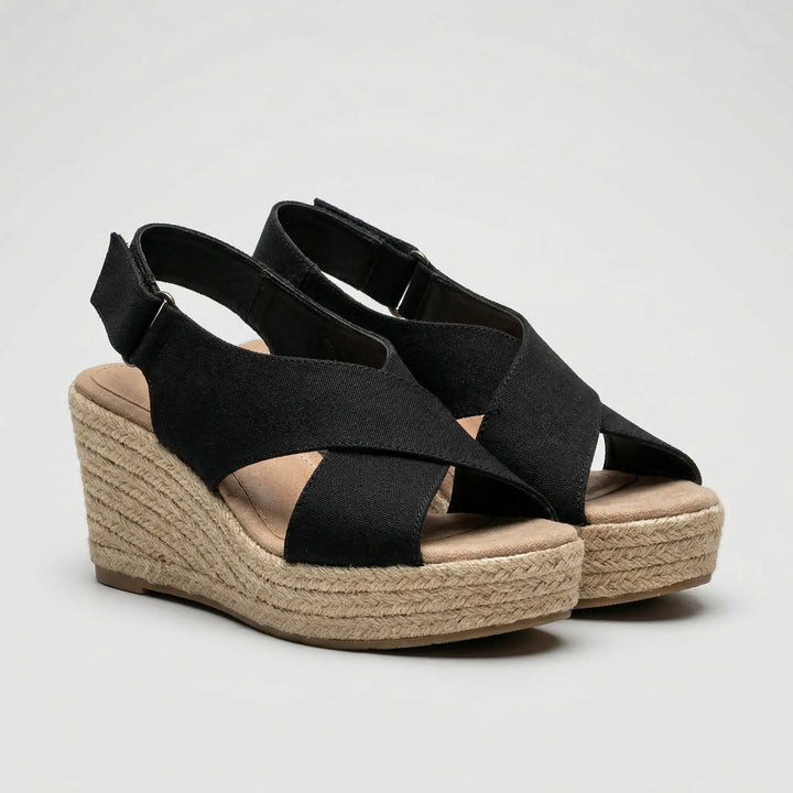 Jutriva - Open-Toe Wedge Espadrille Sandal