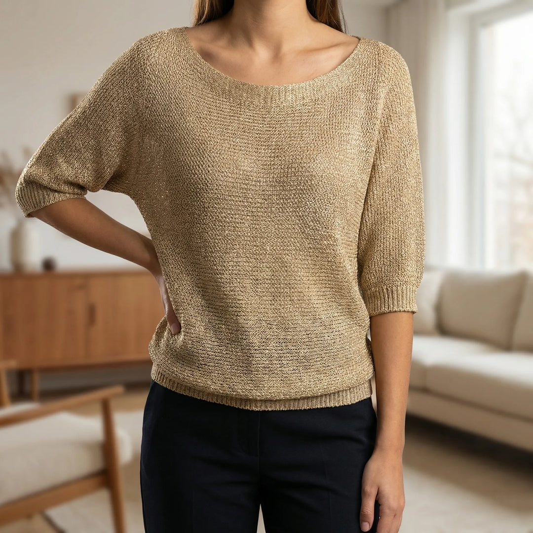Khavilon - Relaxed Crew-Neck Knit Top