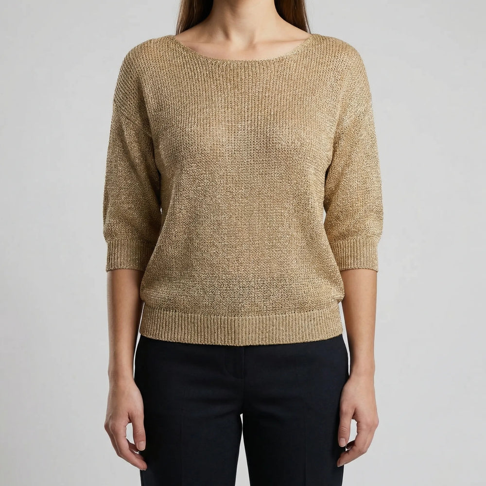 Khavilon - Relaxed Crew-Neck Knit Top