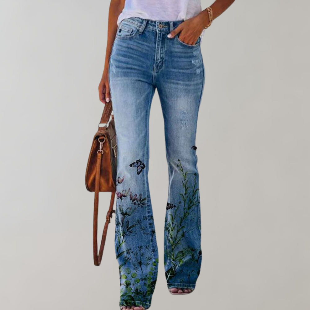 Flare Designade Denimbyxor för Kvinnor