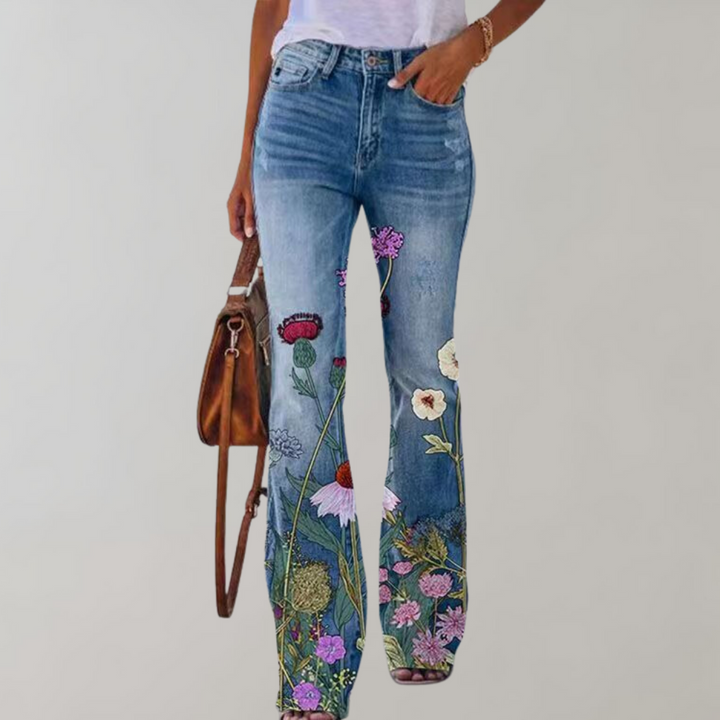 Flare Designade Denimbyxor för Kvinnor