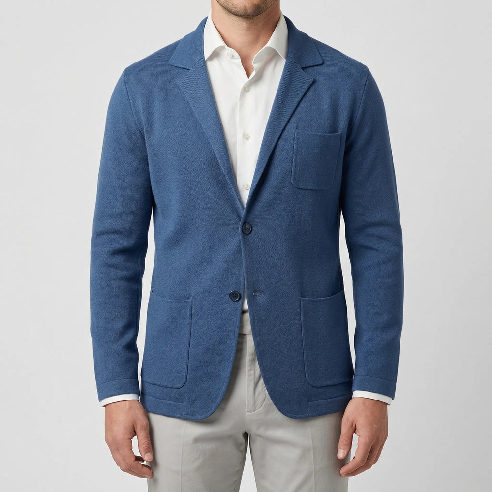 Klavorn - Lapel Collar Knit Blazer For Men