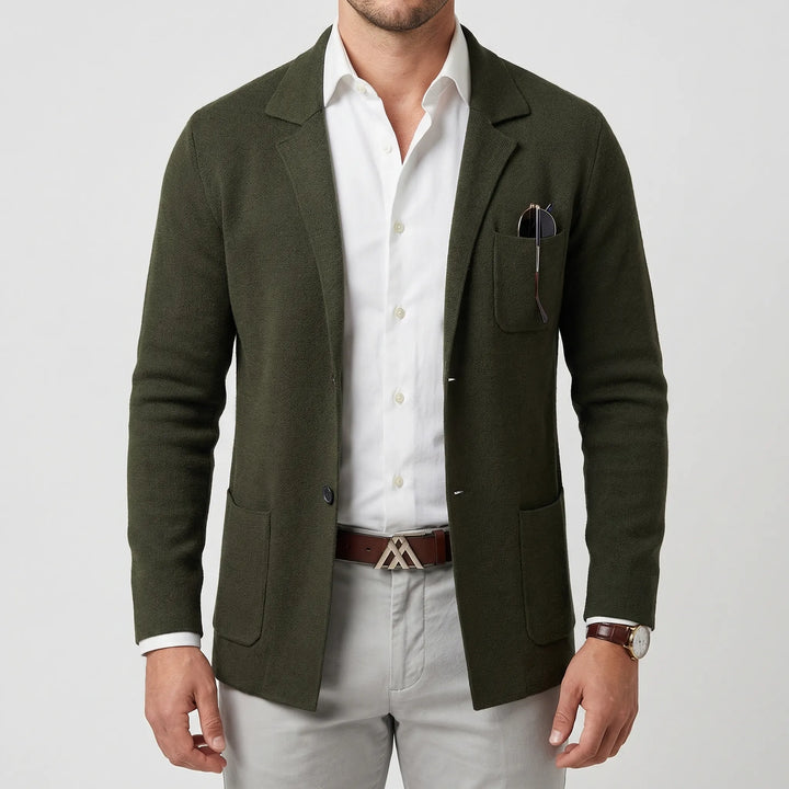 Klavorn - Lapel Collar Knit Blazer For Men