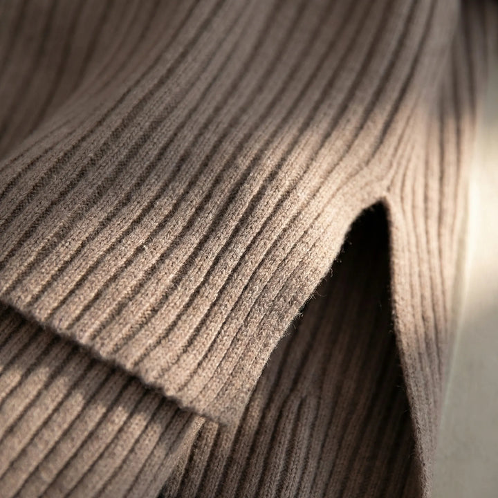 Knivelle - Ribbed Knit Two-Piece Sweater Set