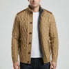 Fleece-Fodrad Kabelstickad Cardigan Jacka