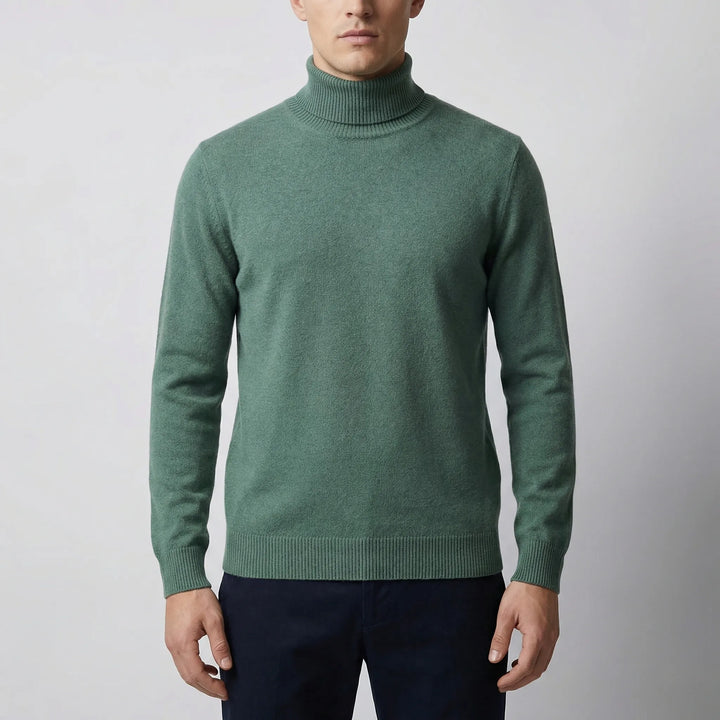 Kolvern - Fold-Over Turtleneck Knit Sweater