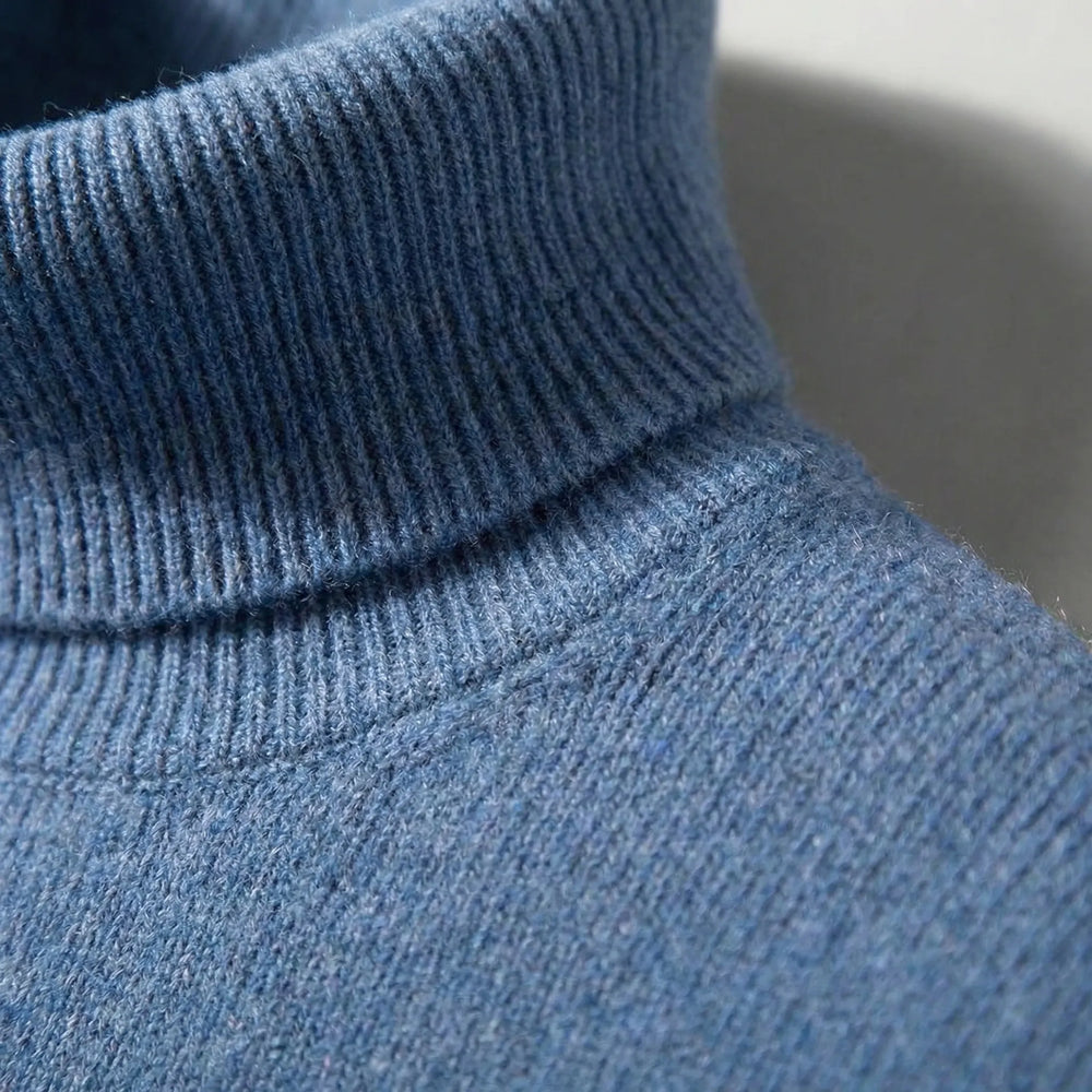 Kolvern - Fold-Over Turtleneck Knit Sweater