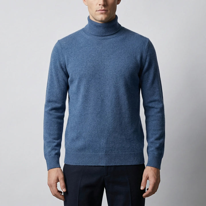 Kolvern - Fold-Over Turtleneck Knit Sweater