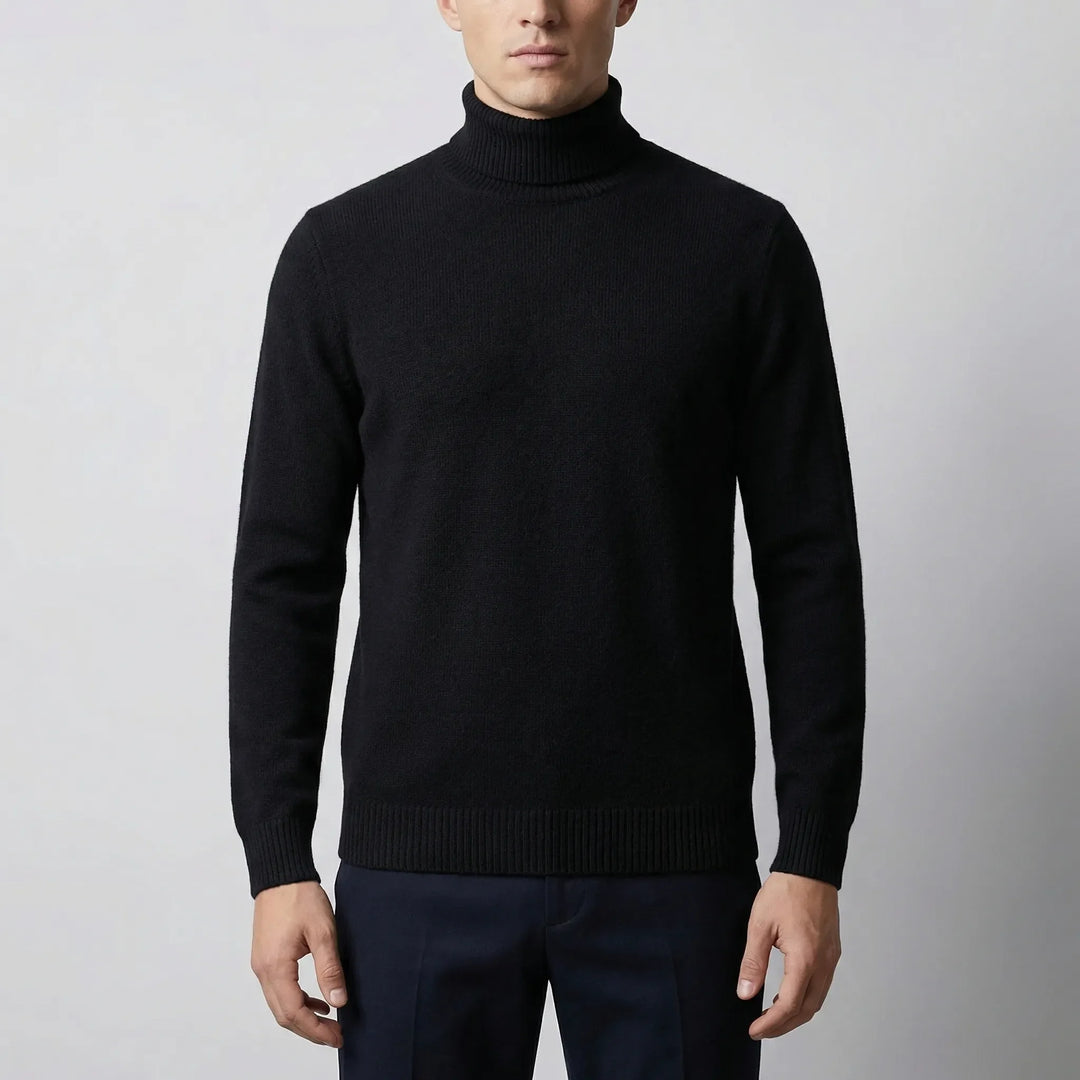 Kolvern - Fold-Over Turtleneck Knit Sweater
