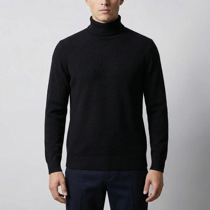 Kolvern - Fold-Over Turtleneck Knit Sweater