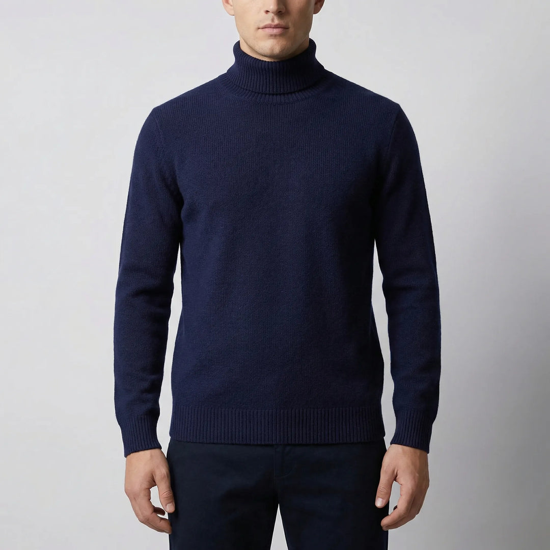 Kolvern - Fold-Over Turtleneck Knit Sweater