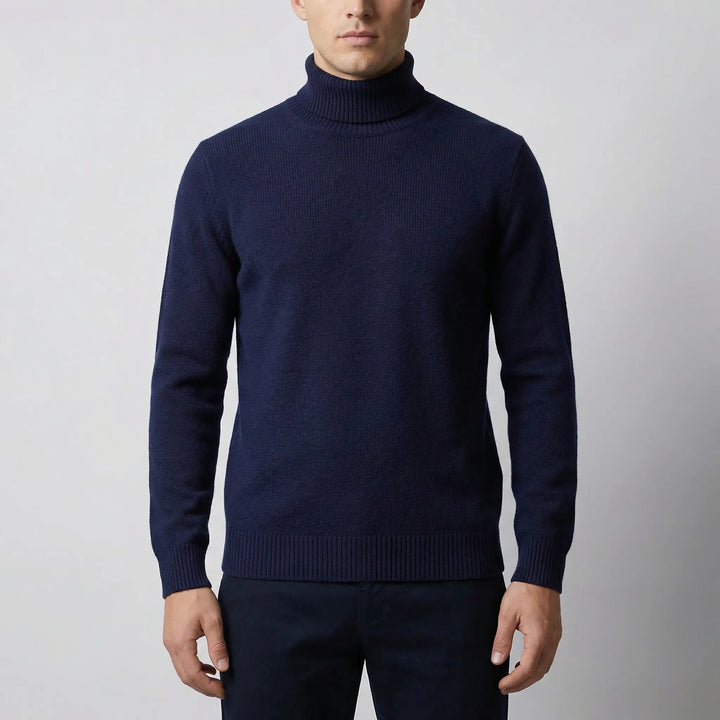 Kolvern - Fold-Over Turtleneck Knit Sweater