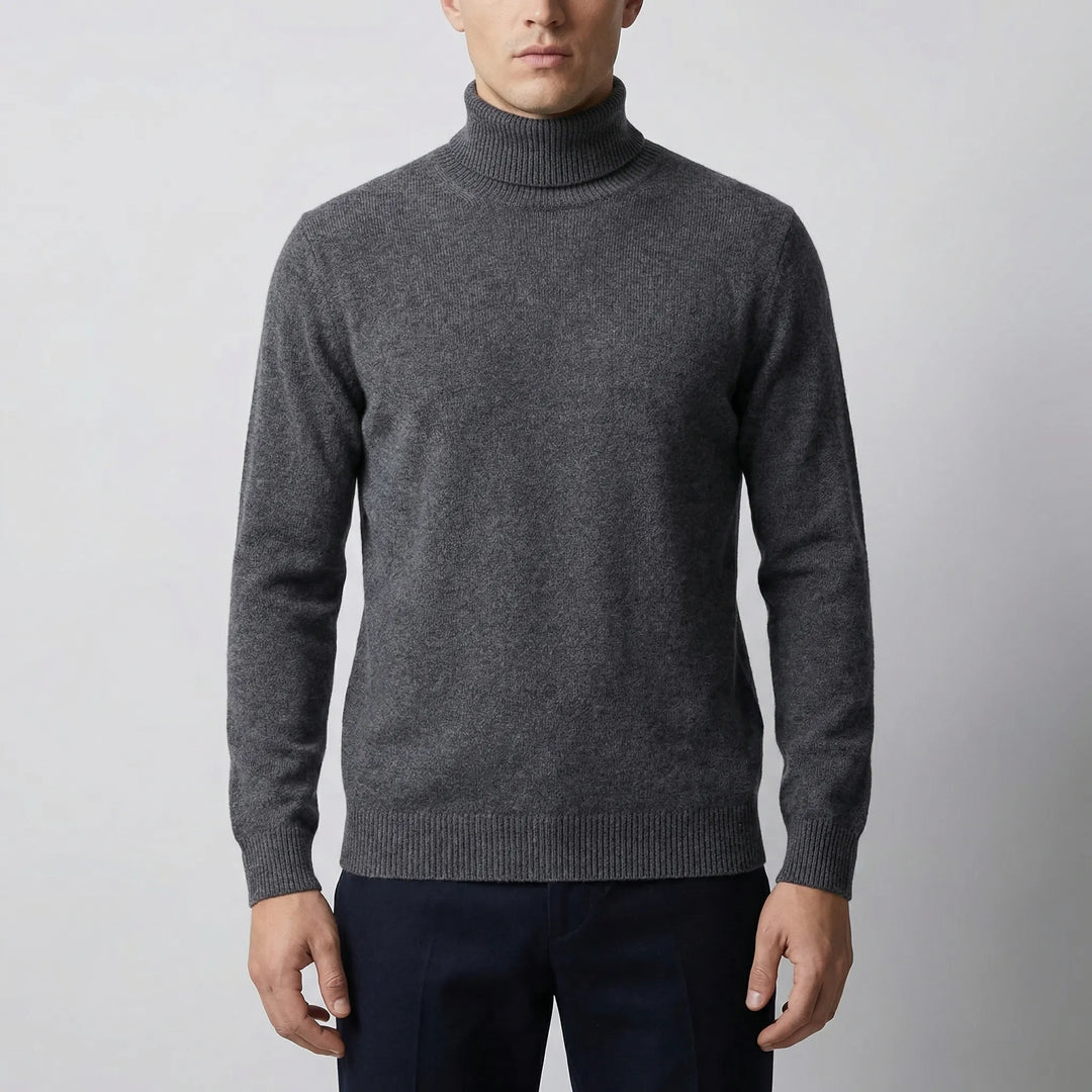 Kolvern - Fold-Over Turtleneck Knit Sweater