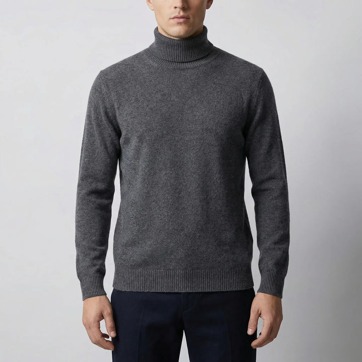 Kolvern - Fold-Over Turtleneck Knit Sweater