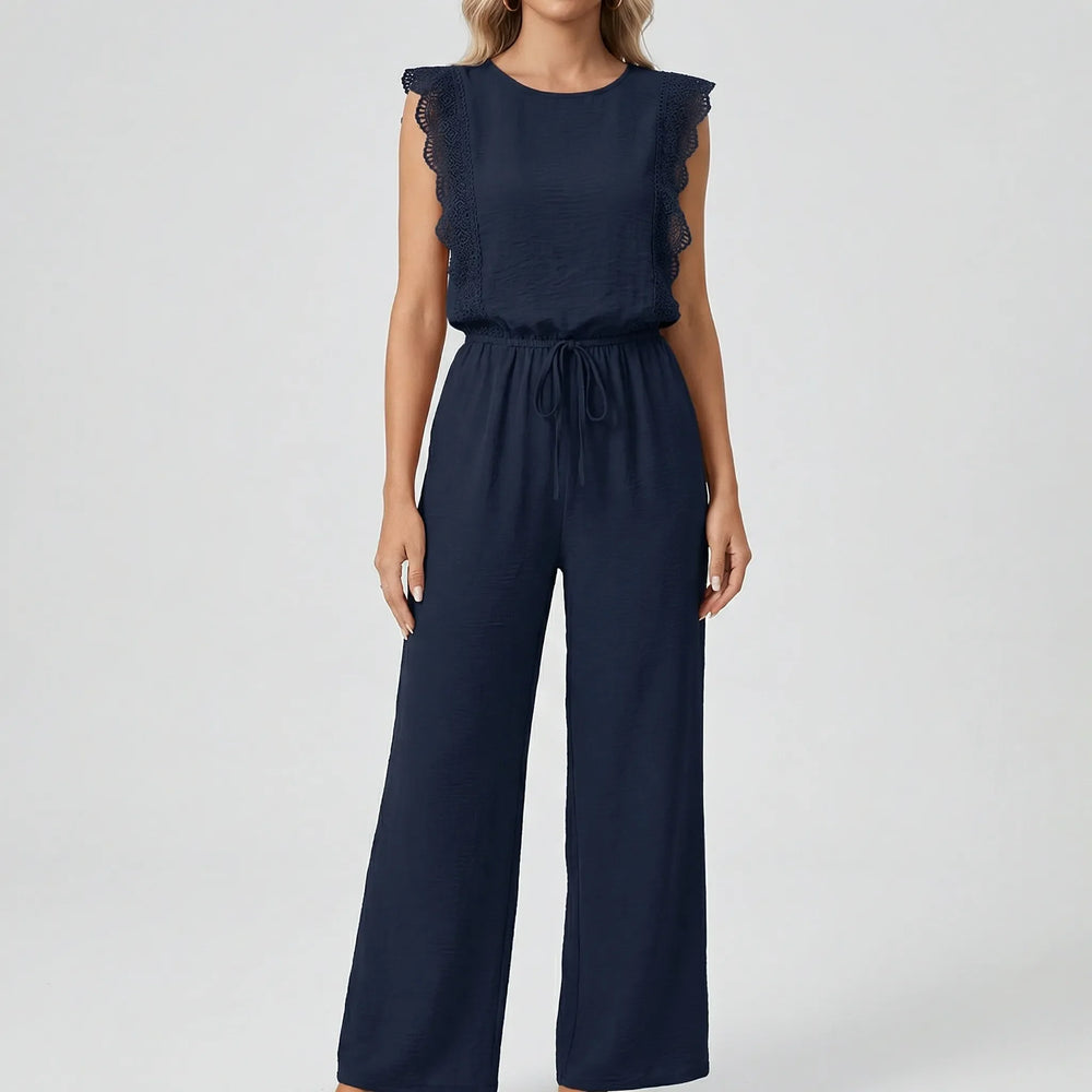 Lacelle - Ruffle-Trim Wide-Leg Two-Piece Set
