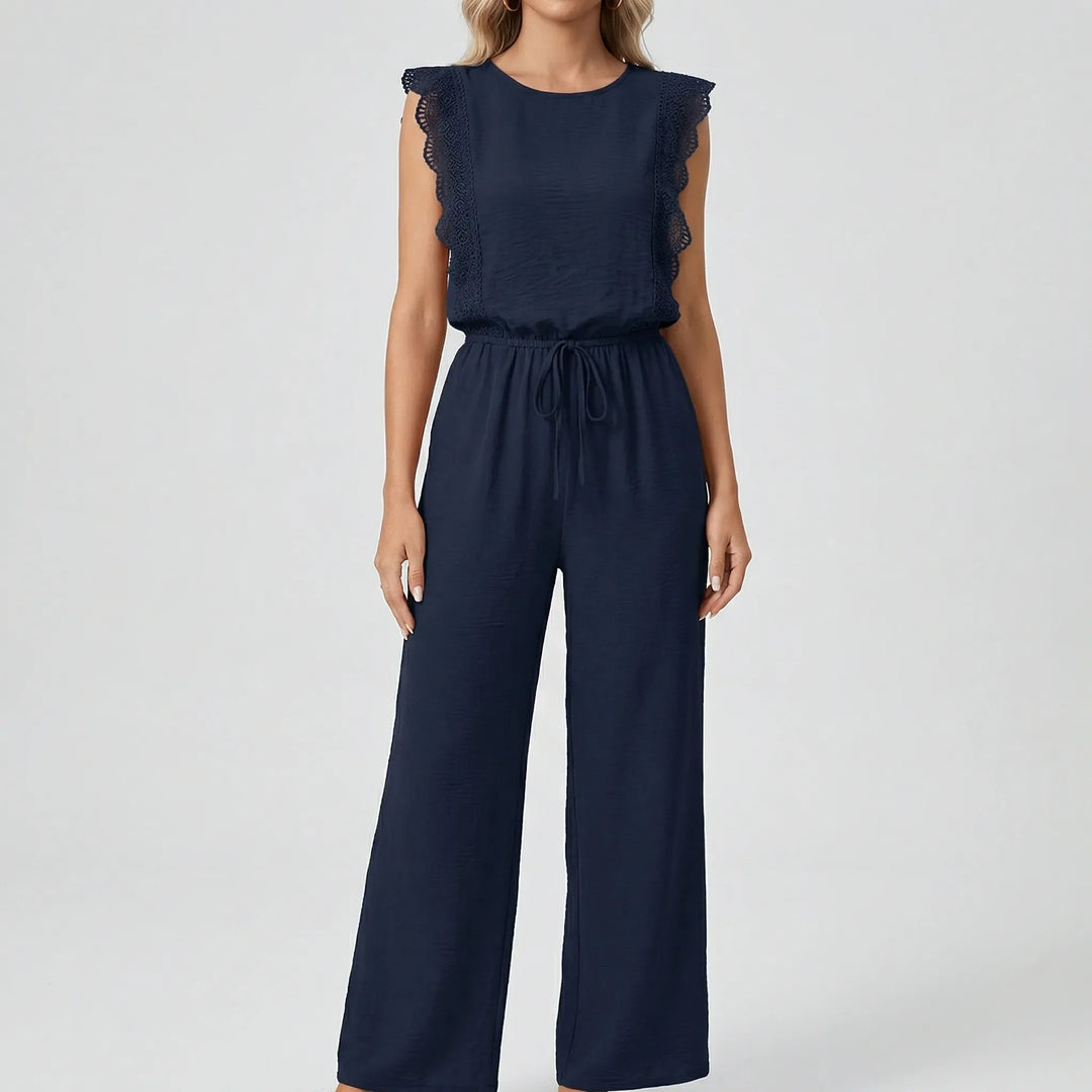 Lacelle - Ruffle-Trim Wide-Leg Two-Piece Set