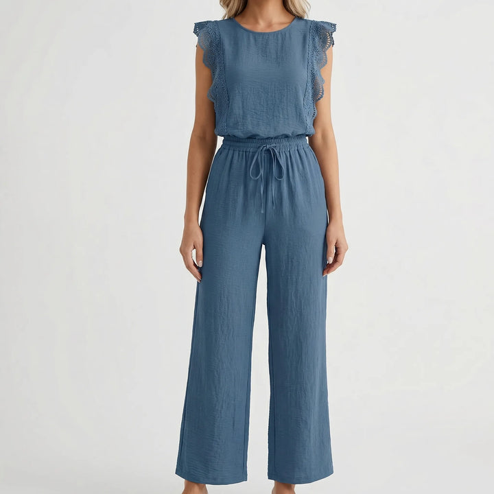 Lacelle - Ruffle-Trim Wide-Leg Two-Piece Set