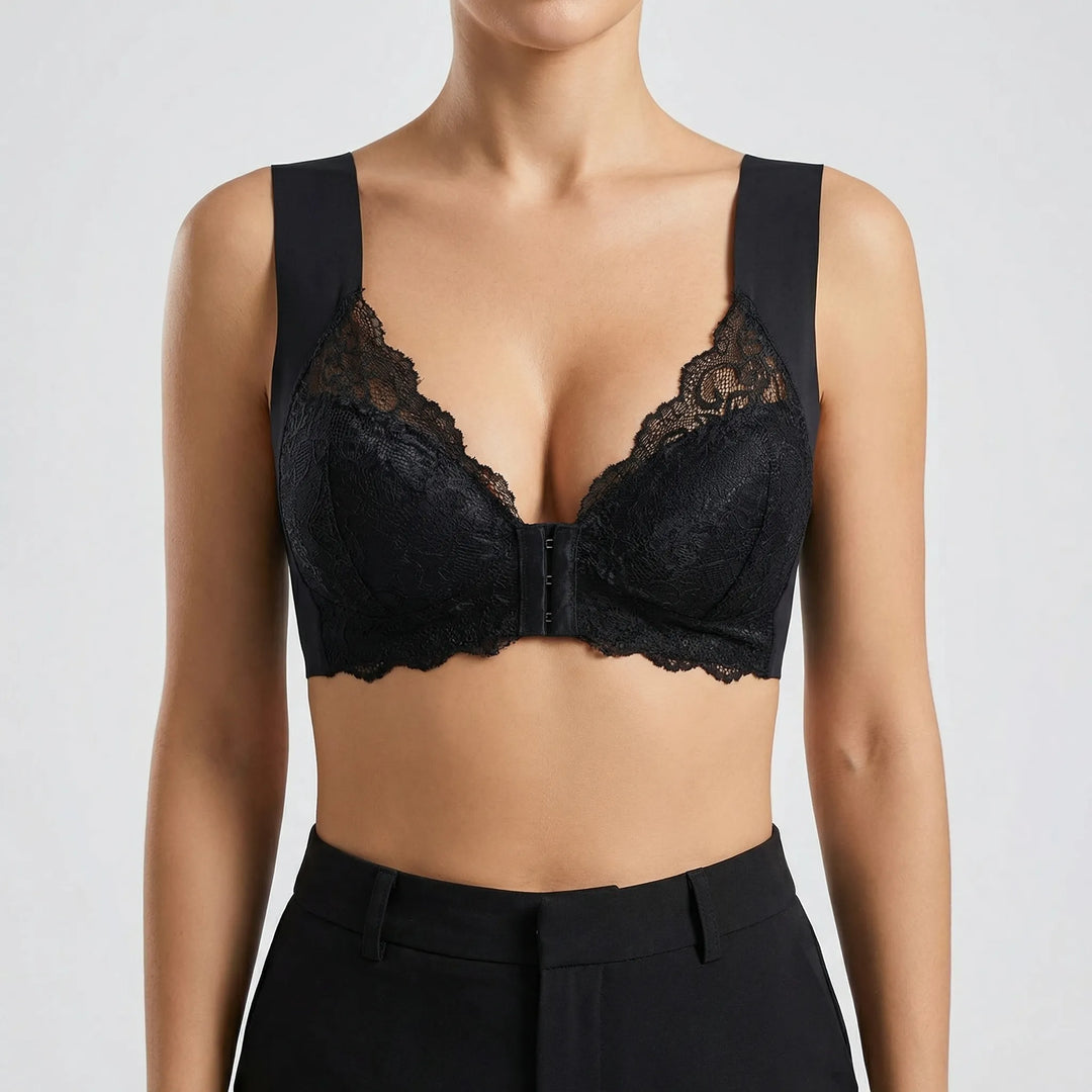 Laceva - Wireless Front-Closure Lace Bra Set