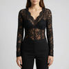Tajt Blommig Spets V-ringad Blus
