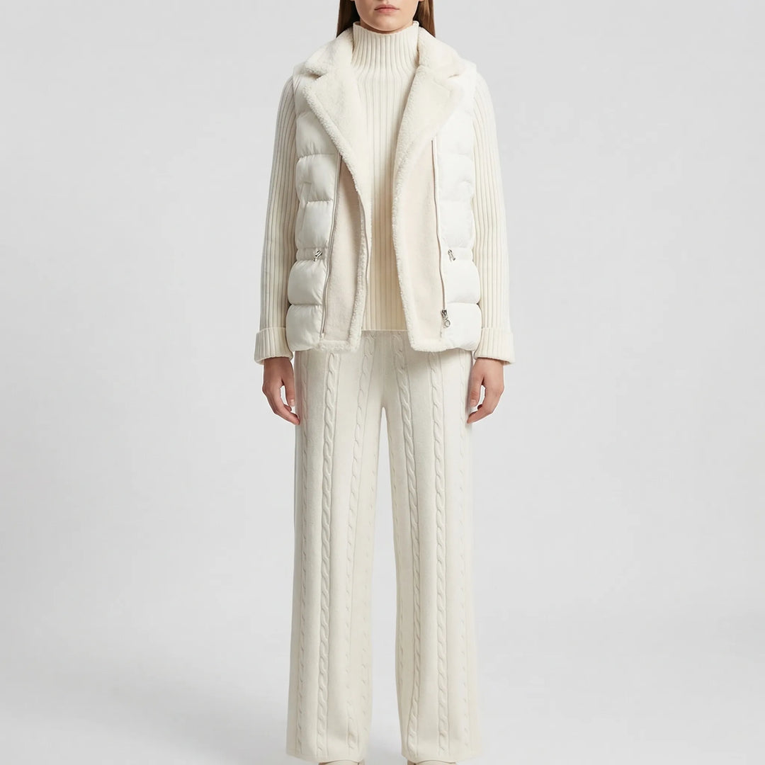 Layerelle - Coordinated 3-Piece Knit And Vest Set