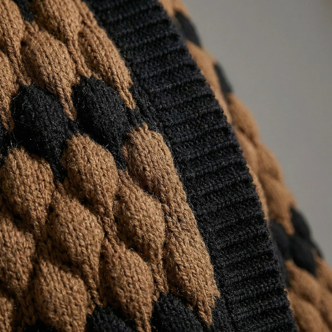 Layovex - Open-Front Textured Knit Cardigan