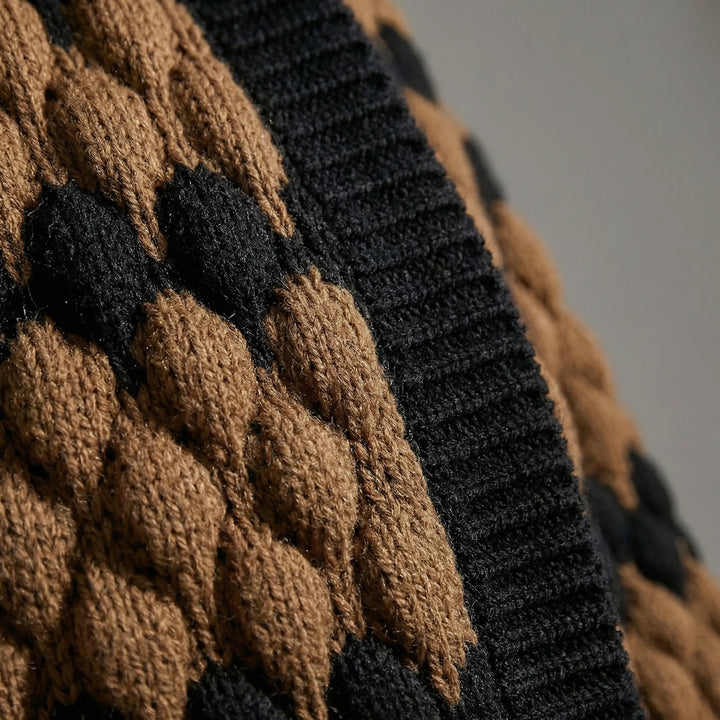 Layovex - Open-Front Textured Knit Cardigan