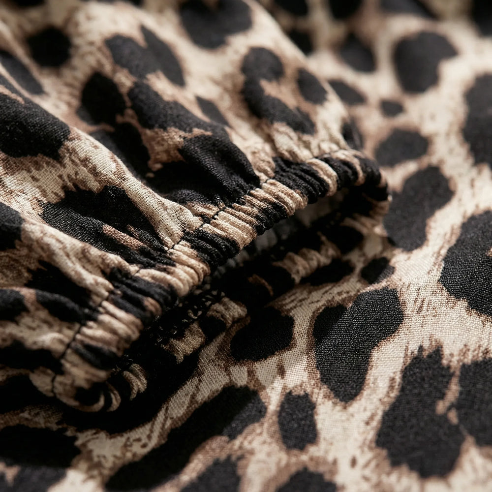 Leovella - Off-Shoulder Leopard Print Blouse