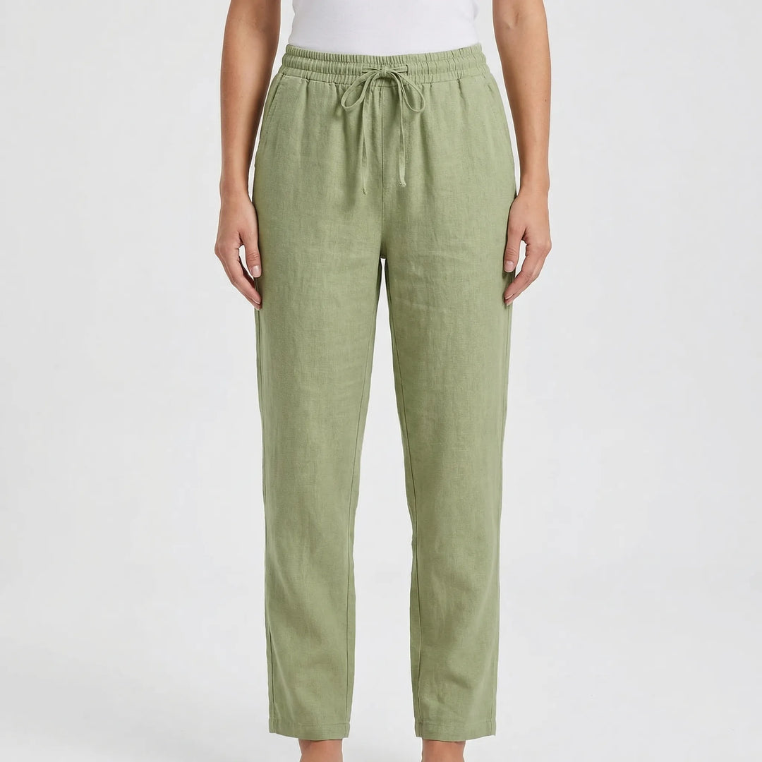 Linvara - Relaxed Fit Drawstring Waist Pants