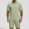 2-delars Kvart-Zip Polo Och Shorts Set
