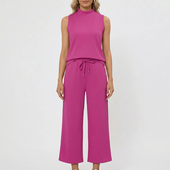 Louniva - Matching Sleeveless Top And Wide-Leg Pants Set