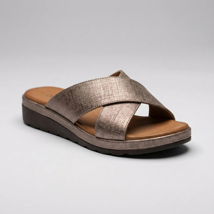 Lumastep - Cross-Strap Platform Slide Sandal