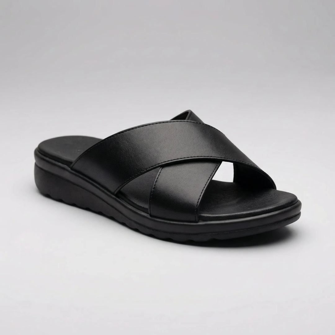 Lumastep - Cross-Strap Platform Slide Sandal
