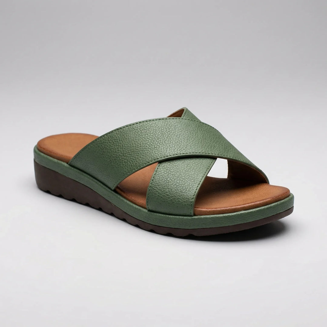 Lumastep - Cross-Strap Platform Slide Sandal