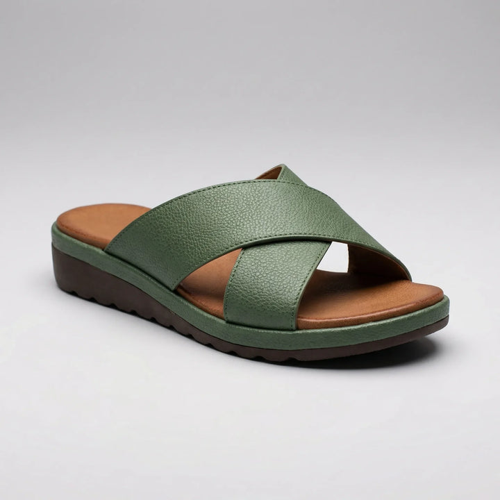 Lumastep - Cross-Strap Platform Slide Sandal