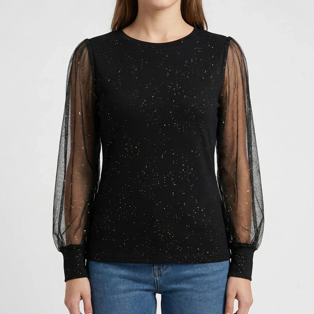 Lumesca - Sheer Sleeve Sparkle Blouse