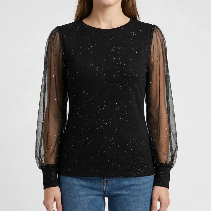 Lumesca - Sheer Sleeve Sparkle Blouse