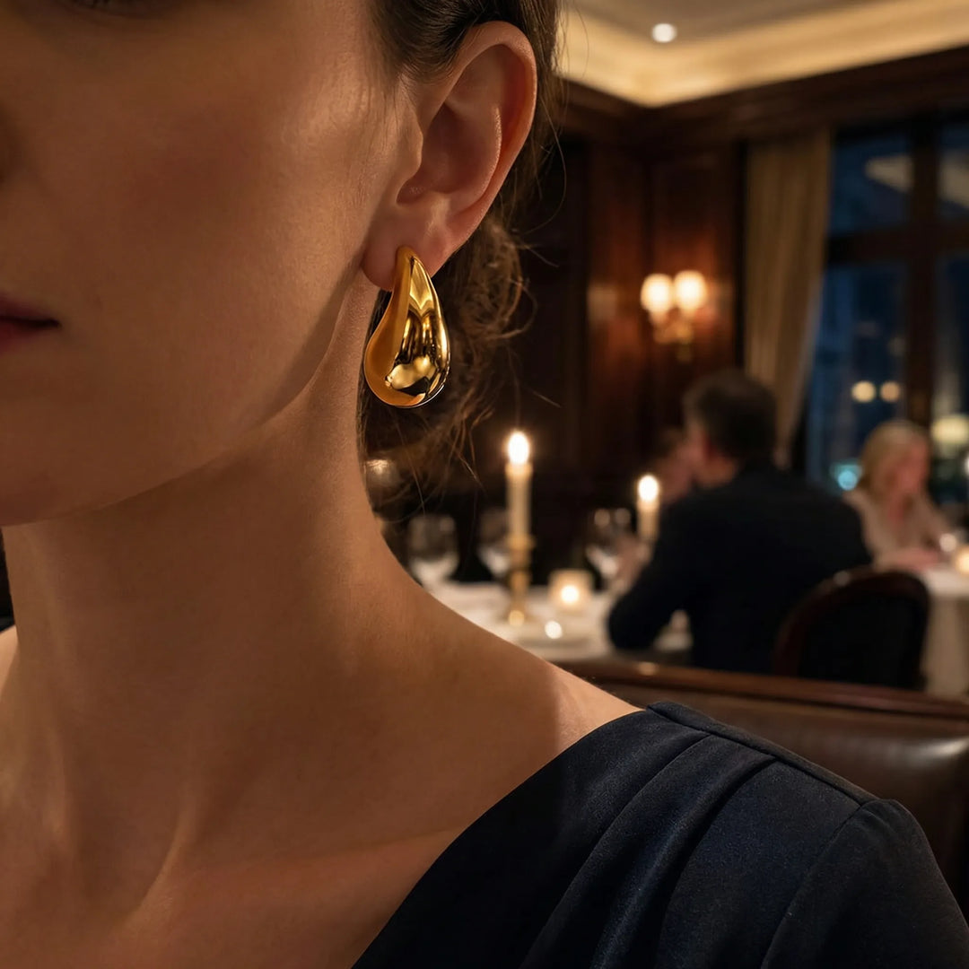 Lumidrop - Polished Teardrop Stud Earrings
