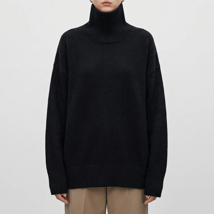 Lumvex - Oversized High-Neck Knit Sweater
