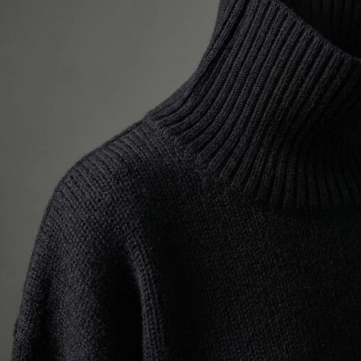 Lumvex - Oversized High-Neck Knit Sweater