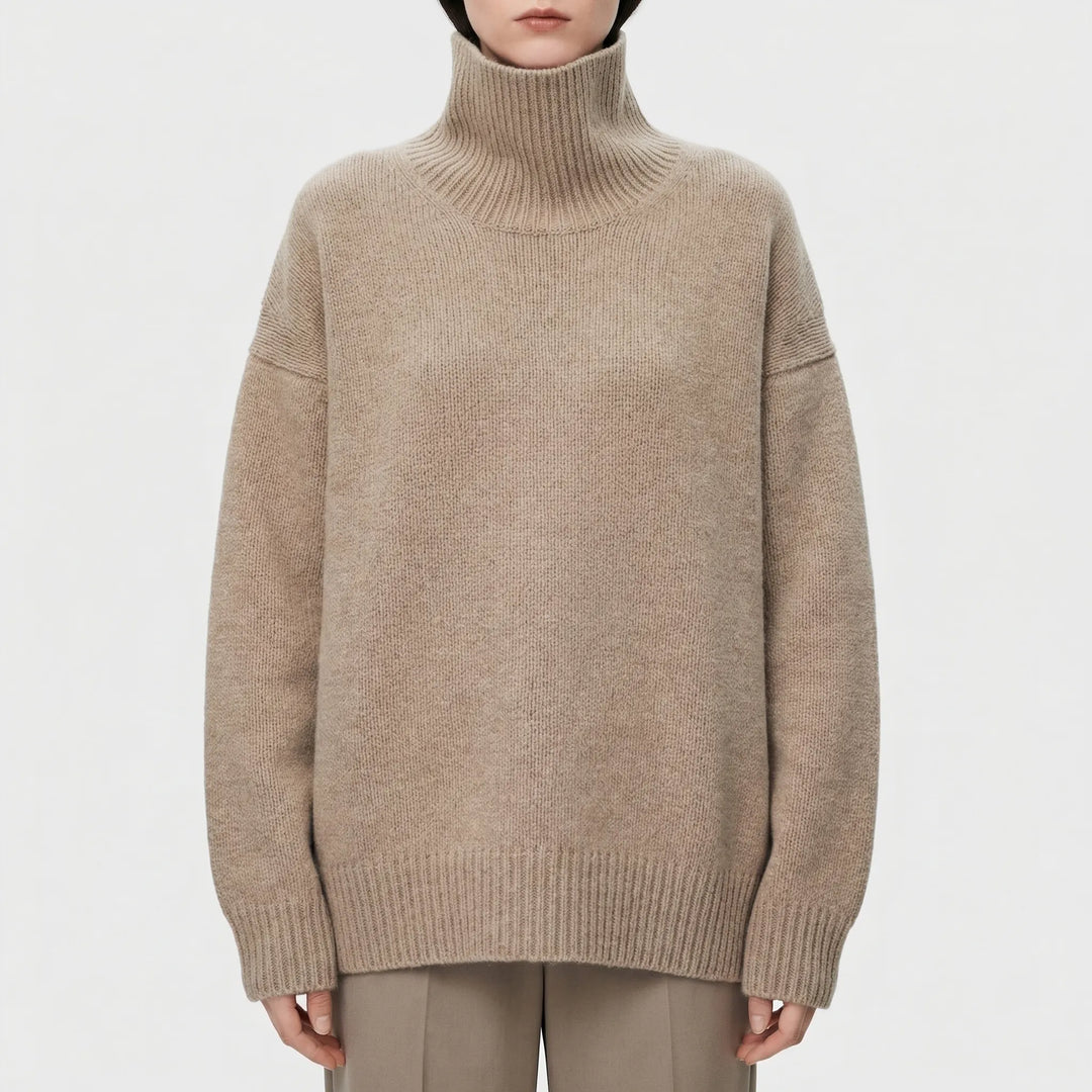 Lumvex - Oversized High-Neck Knit Sweater