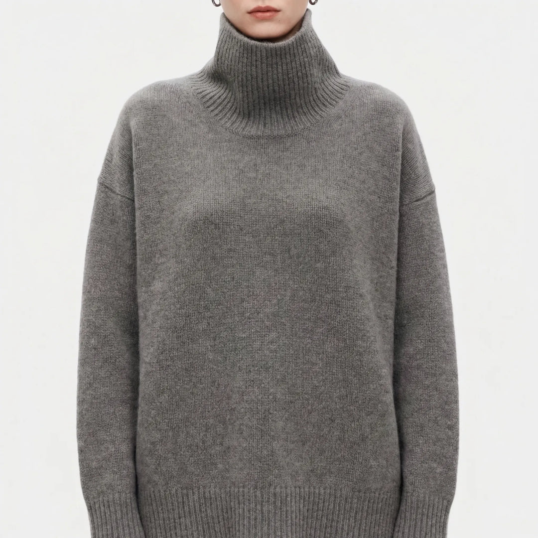 Lumvex - Oversized High-Neck Knit Sweater