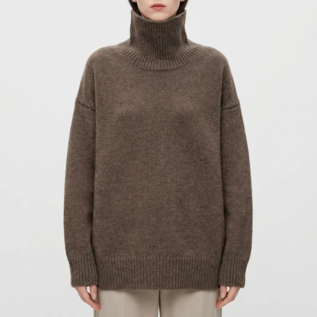 Lumvex - Oversized High-Neck Knit Sweater