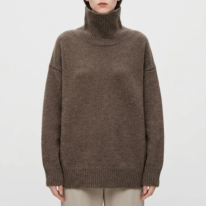 Lumvex - Oversized High-Neck Knit Sweater
