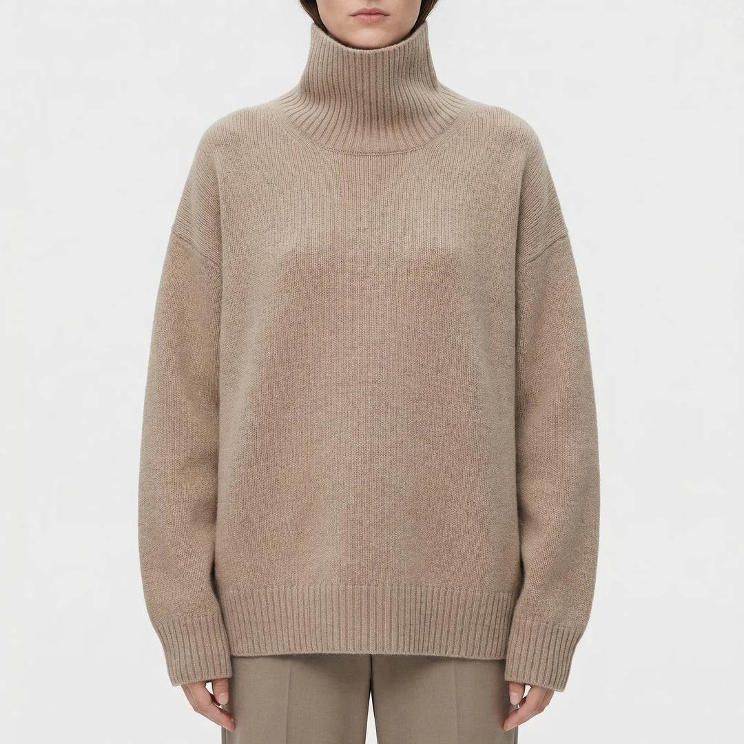 Lumvex - Oversized High-Neck Knit Sweater