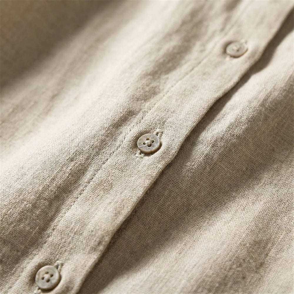Lunvera - Button-Front Maxi Shirt Dress