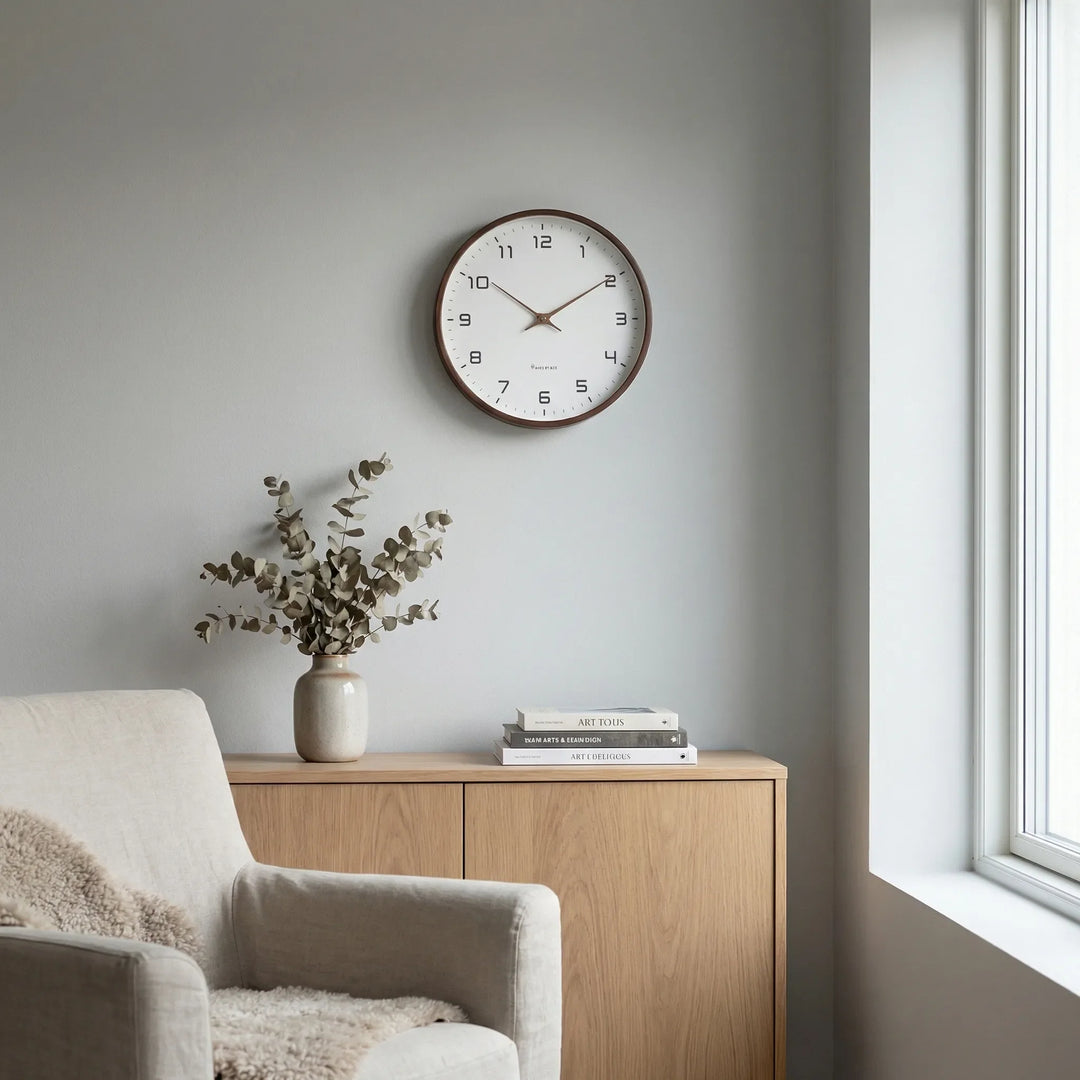 Lunvik - Round Minimalist Scandinavian Wall Clock
