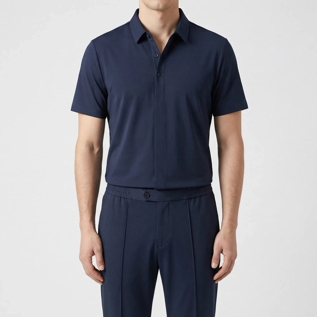 Luxivo - Short Sleeve Polo And Trouser Set